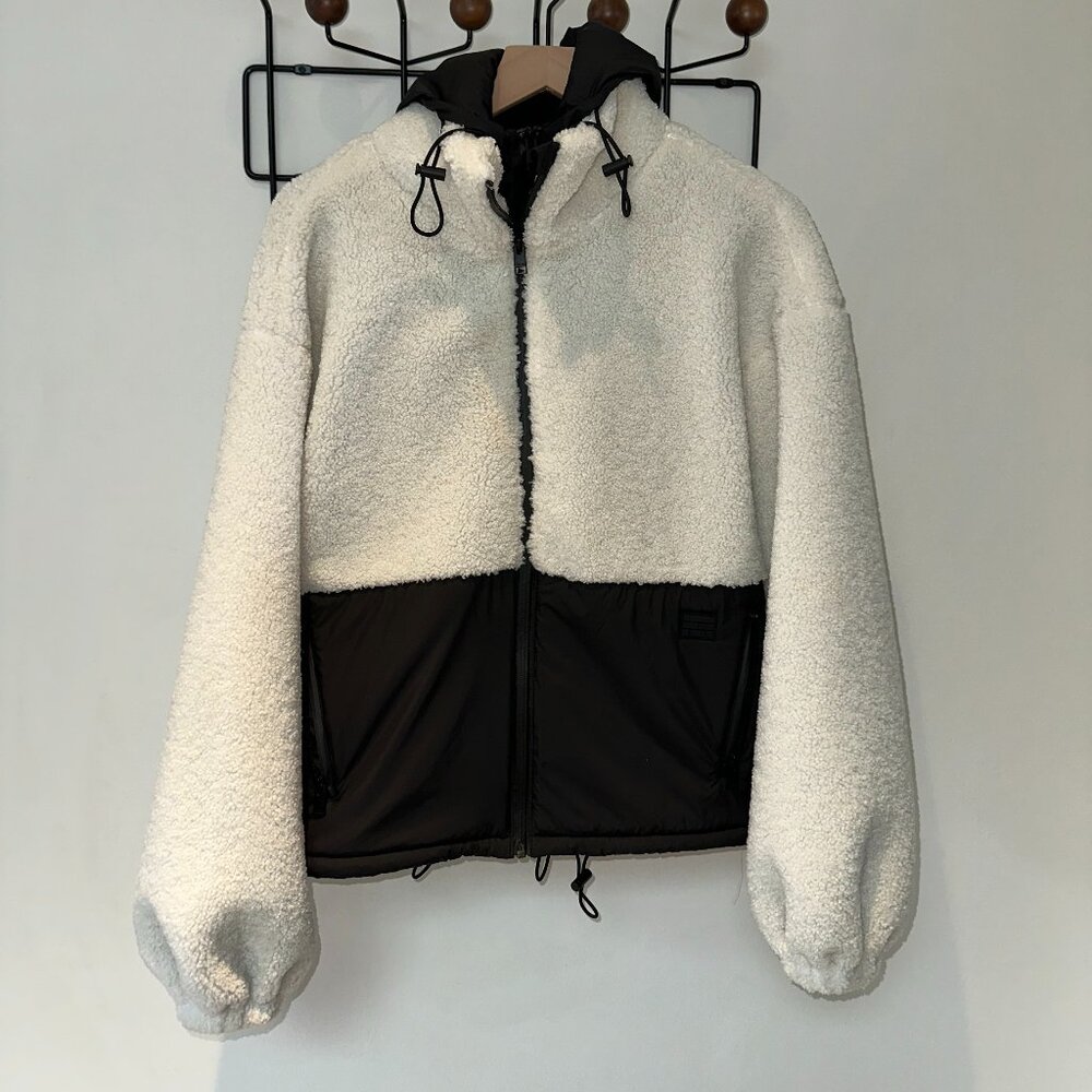 FRAME Sherpa Taffeta Anorak Hooded Jacket